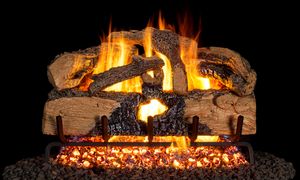 G52 Series Charred Evergreen Split Oak Logs - 18"