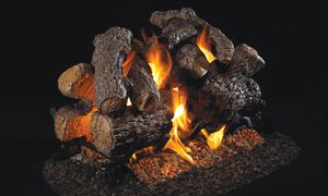 Charred Royal English Oak See-Thru Logs - 18/20"