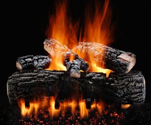 18" Blazing Pecan Charred Log Set