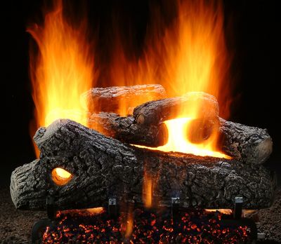 The 18" Oak Full Pan Log Set, available at Tate Builders Supply in Erlanger, Kentucky