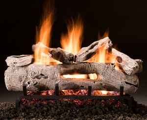 18" Driftwood Fresh Cut Log Set