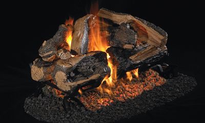 The Charred Rugged Split Oak See-Thru Logs - 24", available at Tate Builders Supply in Erlanger, Kentucky