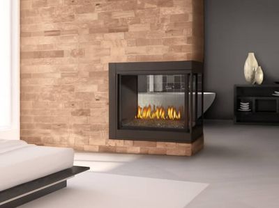 The Ascent 3-Sided Fireplace (Glass Burner), available at Tate Builders Supply in Erlanger, Kentucky