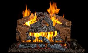 Charred Cinder Split Logs - 18/20"