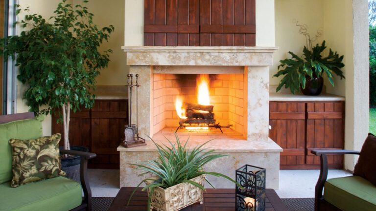Fire pit on a paver patio