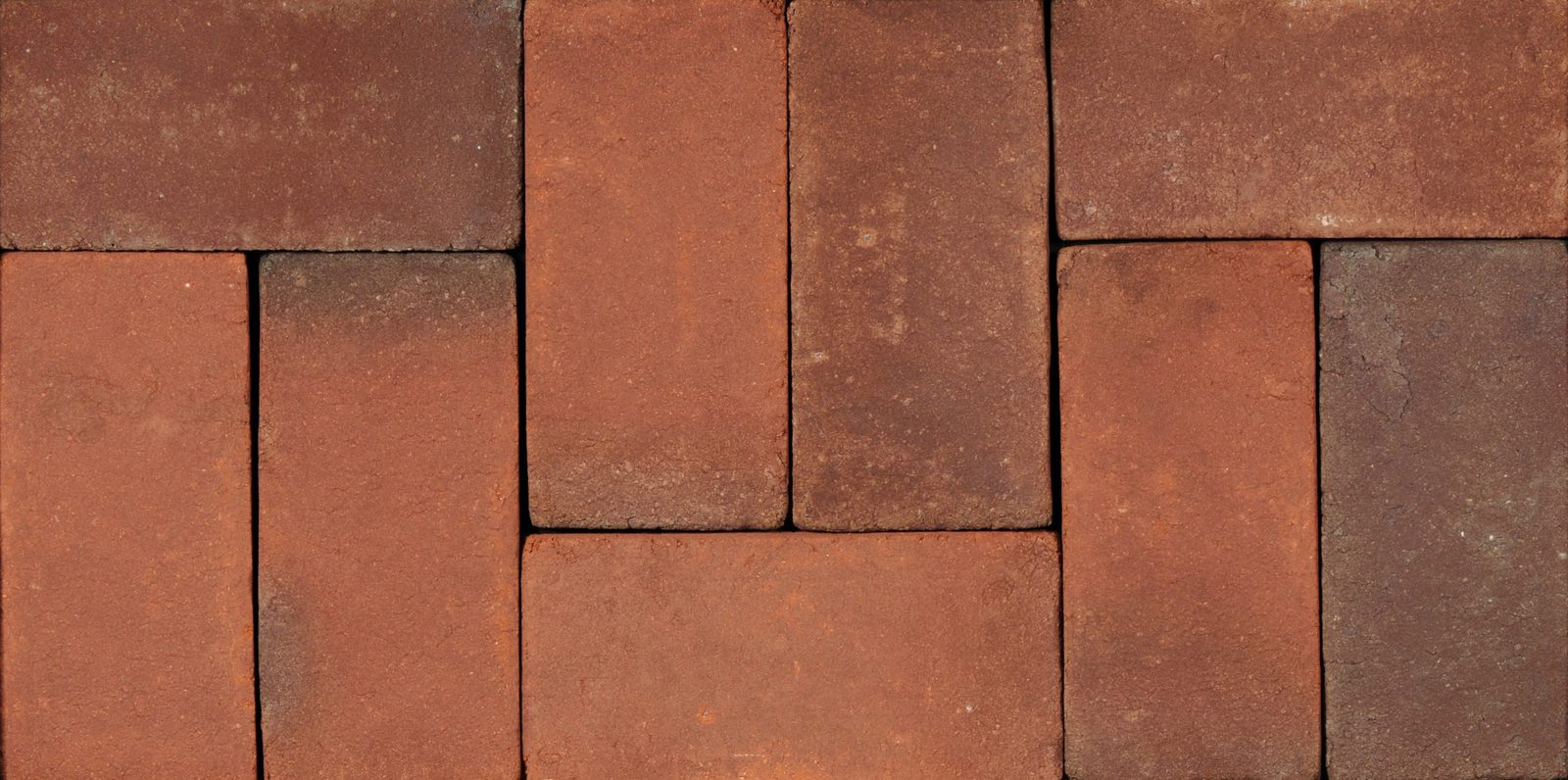 Herringbone clay paver walkway