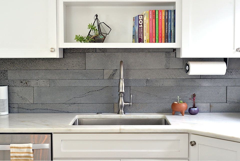 Architectural panel wall in a kitchen