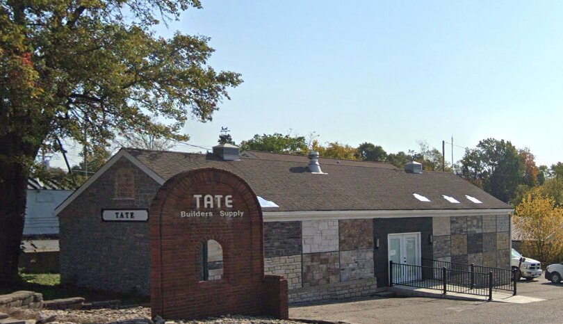 The Tate Builders Supply showroom and yard on Dixie Highway in Erlanger, Kentucky